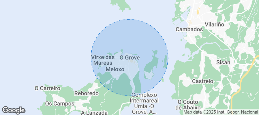 Map of Airbnb listings in O Grove