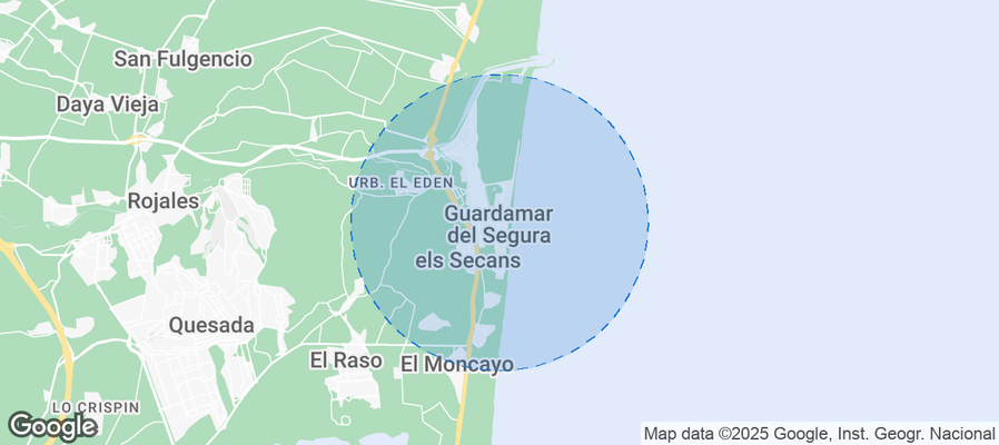 Map of Airbnb listings in Guardamar del Segura