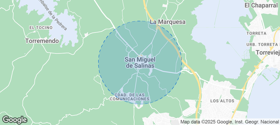 Map of Airbnb listings in San Miguel de Salinas
