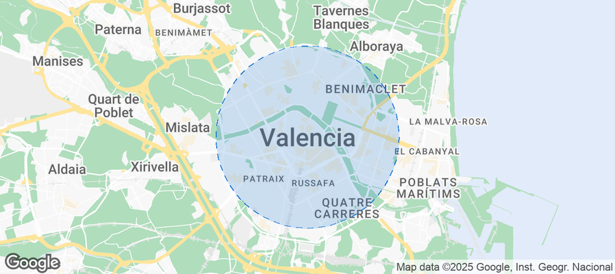 Map of Airbnb listings in Valencia