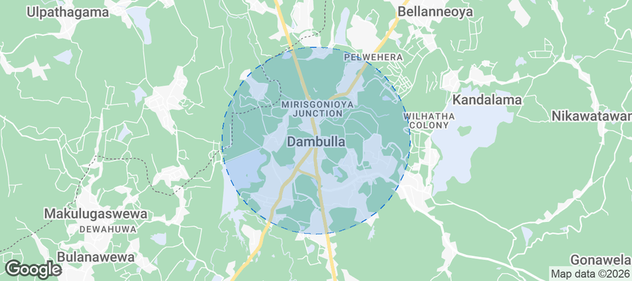Map of Airbnb listings in Dambulla