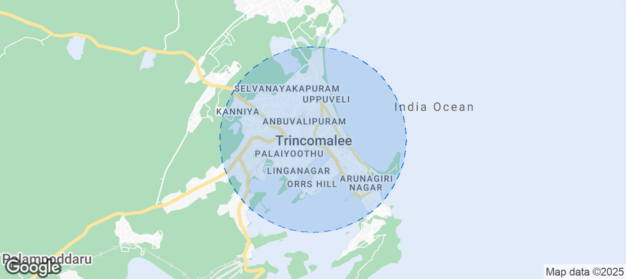Map of Airbnb listings in Trincomalee
