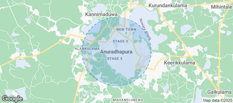 Map of Airbnb listings in Anuradhapura