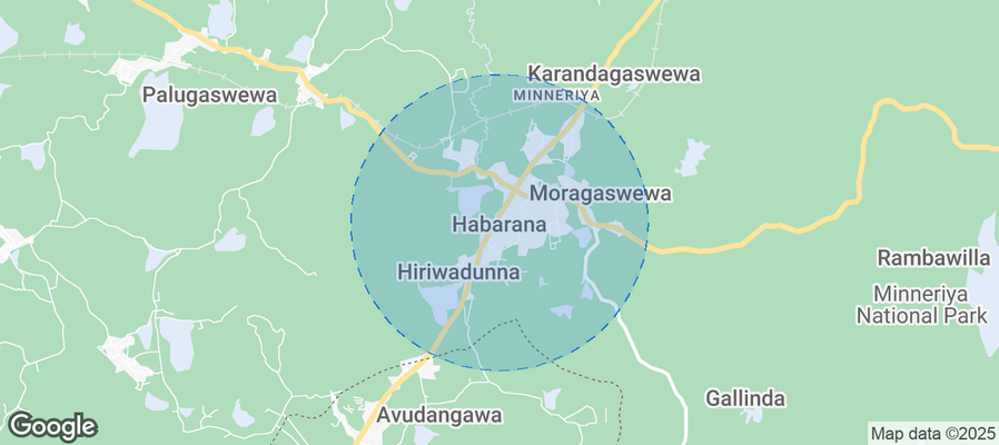 Map of Airbnb listings in Habarana