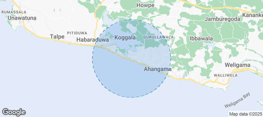 Map of Airbnb listings in Kathaluwa