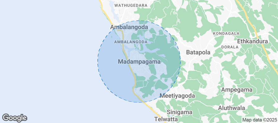 Map of Airbnb listings in Madampagama