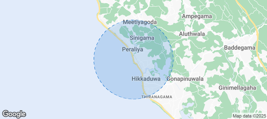 Map of Airbnb listings in Seenigama
