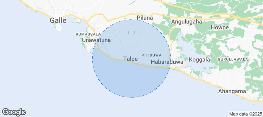 Map of Airbnb listings in Talpe