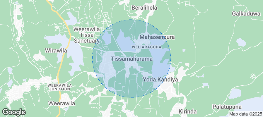 Map of Airbnb listings in Thissamaharama