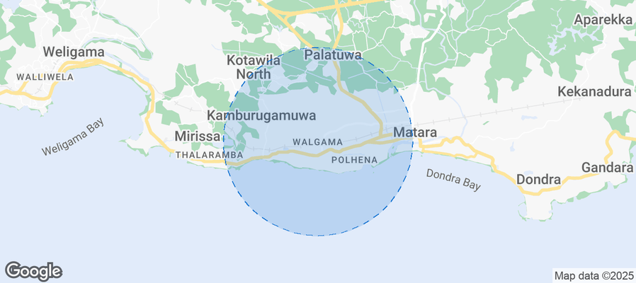 Map of Airbnb listings in Walgama