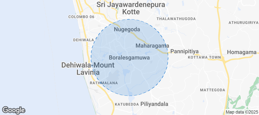 Map of Airbnb listings in Boralesgamuwa