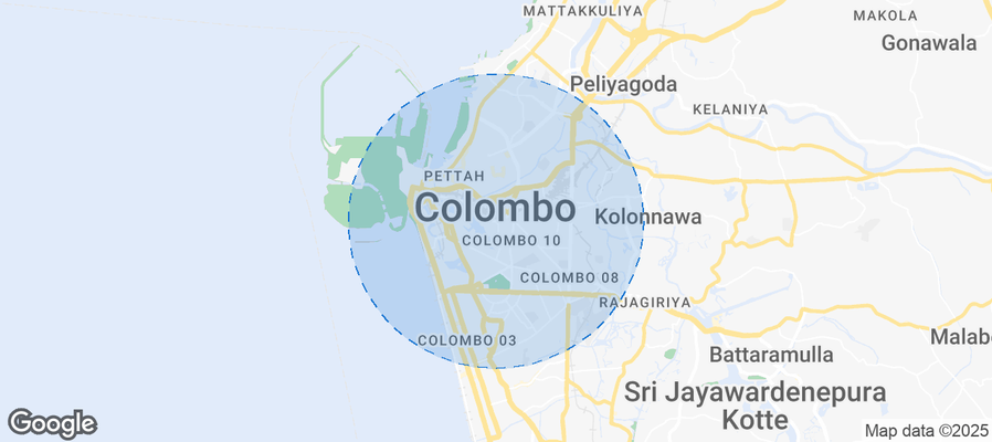 Map of Airbnb listings in Colombo