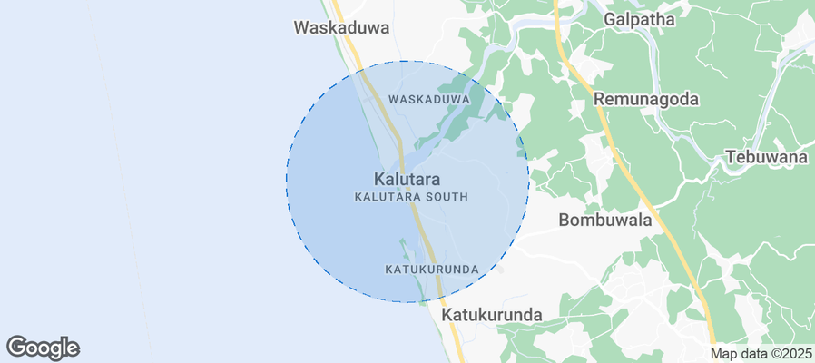Map of Airbnb listings in Kalutara