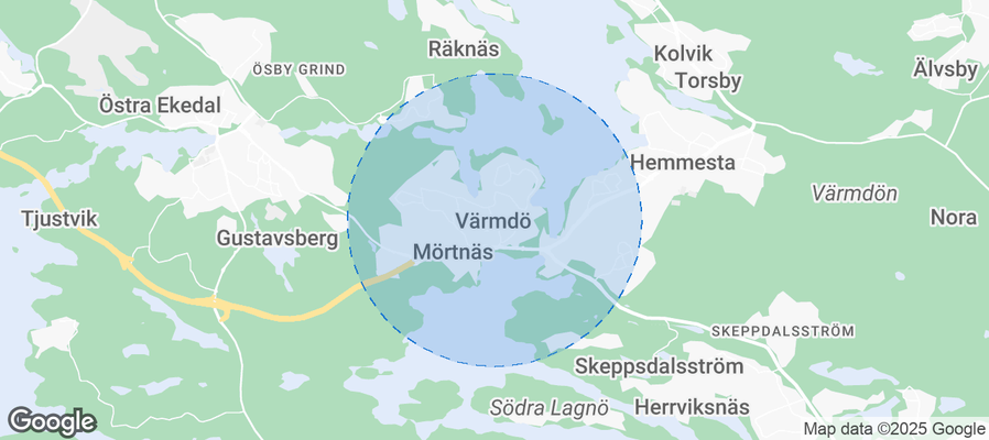 Map of Airbnb listings in Värmdö kommun