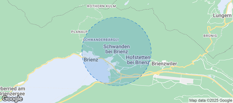 Map of Airbnb listings in Schwanden bei Brienz