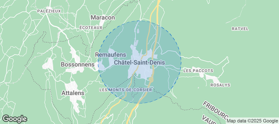Map of Airbnb listings in Châtel-Saint-Denis