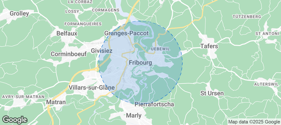 Map of Airbnb listings in Fribourg - Freiburg