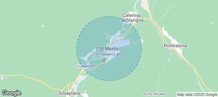 Map of Airbnb listings in Sankt Moritz