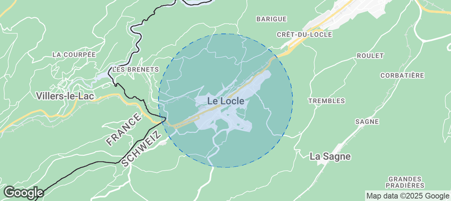 Map of Airbnb listings in Le Locle