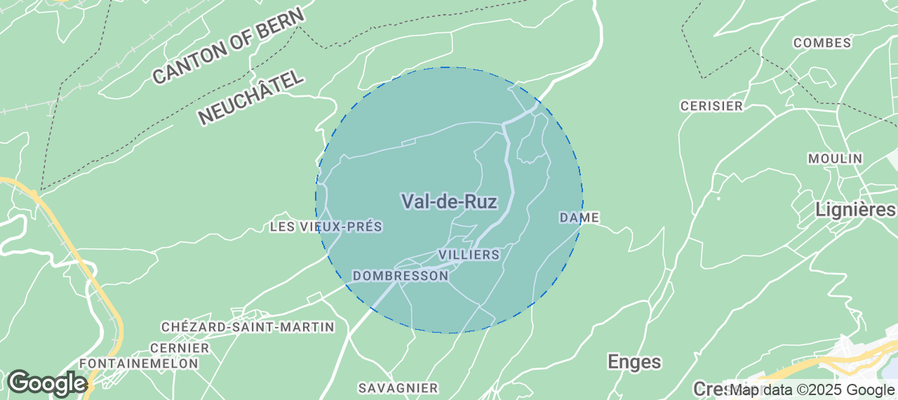 Map of Airbnb listings in Val-de-Ruz