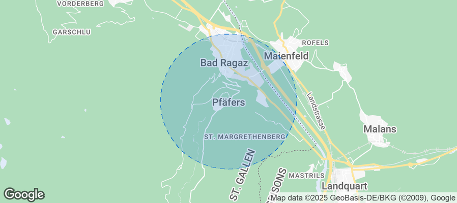 Map of Airbnb listings in Pfäfers