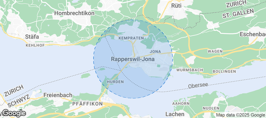 Map of Airbnb listings in Rapperswil-Jona