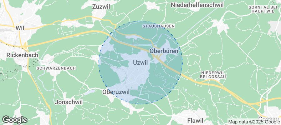 Map of Airbnb listings in Uzwil