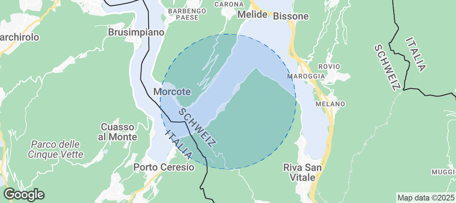 Map of Airbnb listings in Brusino Arsizio