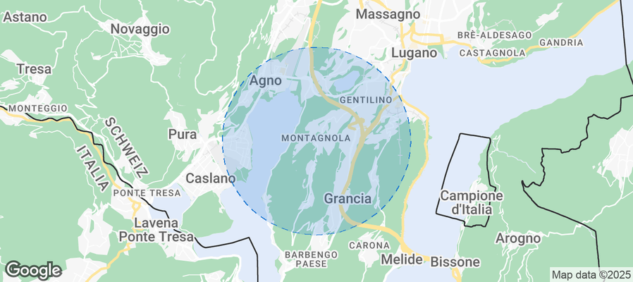 Map of Airbnb listings in Collina d'Oro