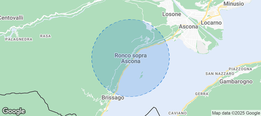 Map of Airbnb listings in Ronco sopra Ascona