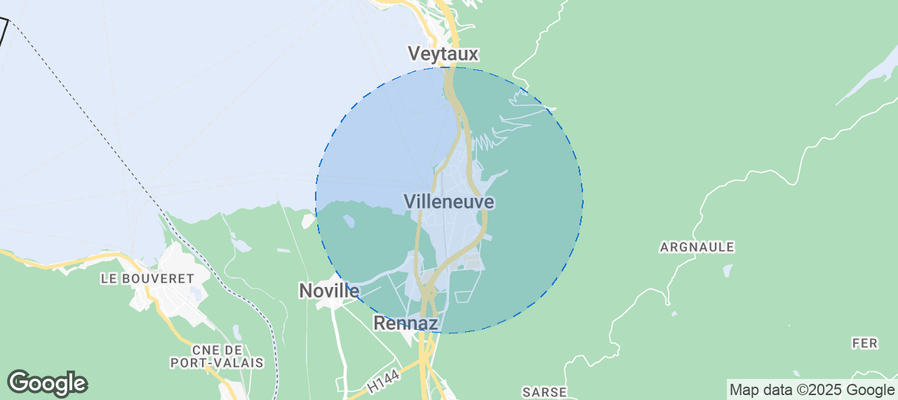 Map of Airbnb listings in Villeneuve (VD)