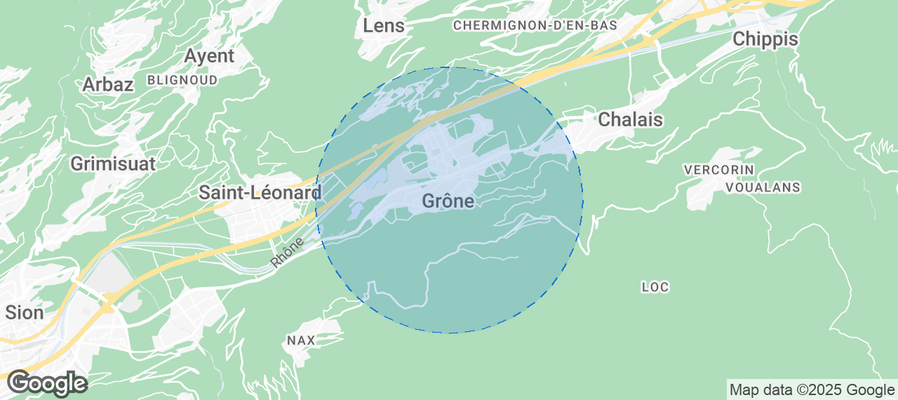 Map of Airbnb listings in Grône