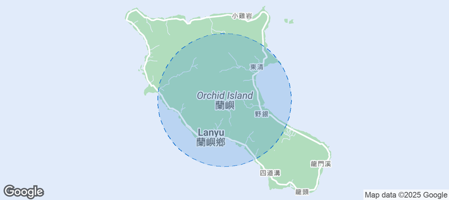 Map of Airbnb listings in Orchid Island