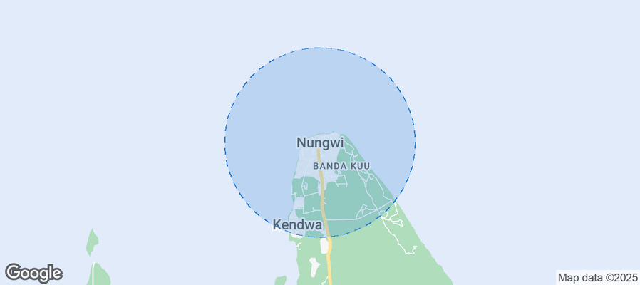Map of Airbnb listings in Nungwi