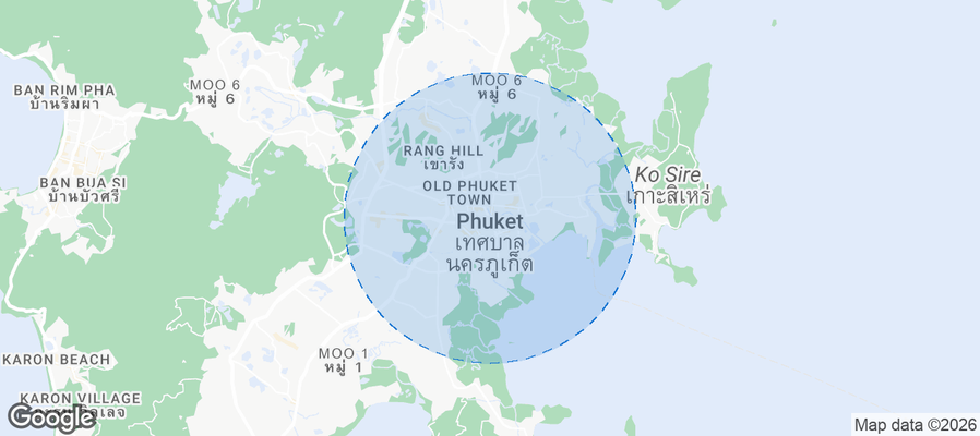 Map of Airbnb listings in Phuket