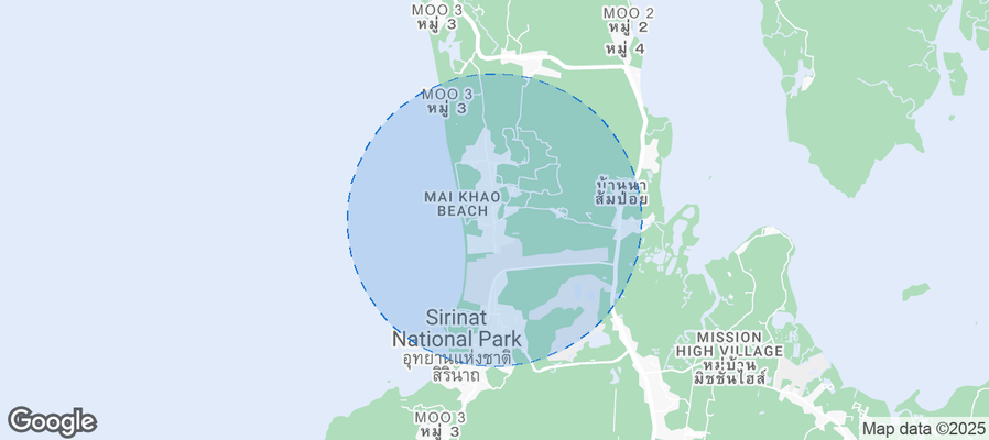 Map of Airbnb listings in Tambon Mai Khao
