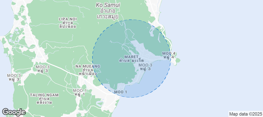 Map of Airbnb listings in Tambon Maret