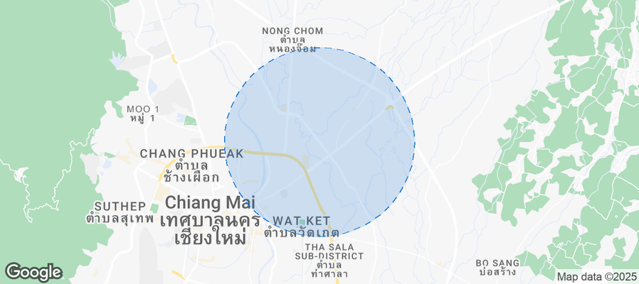 Map of Airbnb listings in San Sai Noi