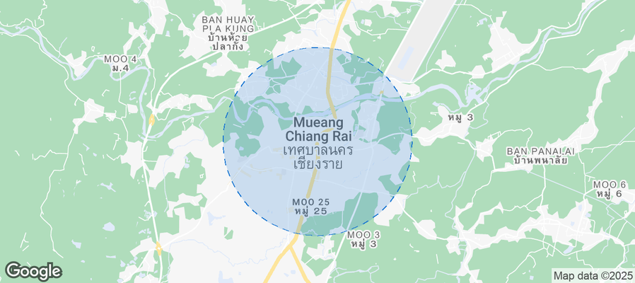 Map of Airbnb listings in Chiang Rai