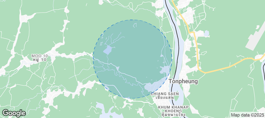 Map of Airbnb listings in Chiang Saen district
