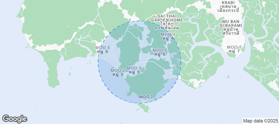 Map of Airbnb listings in Ao Nang