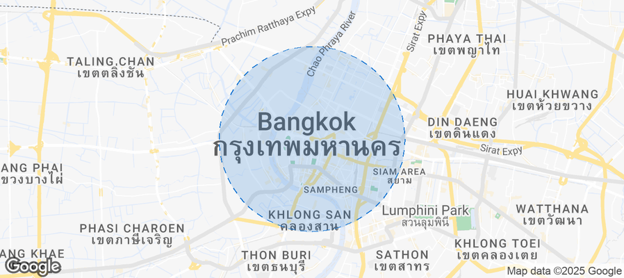 Map of Airbnb listings in Bangkok