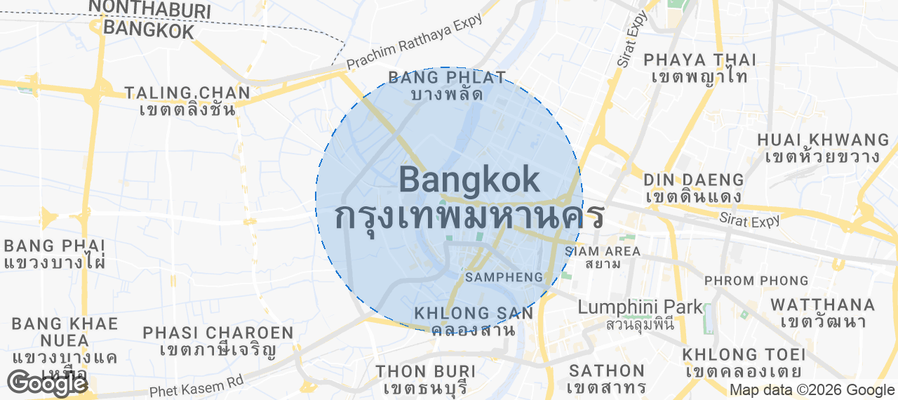 Map of Airbnb listings in Khet Phra Nakhon
