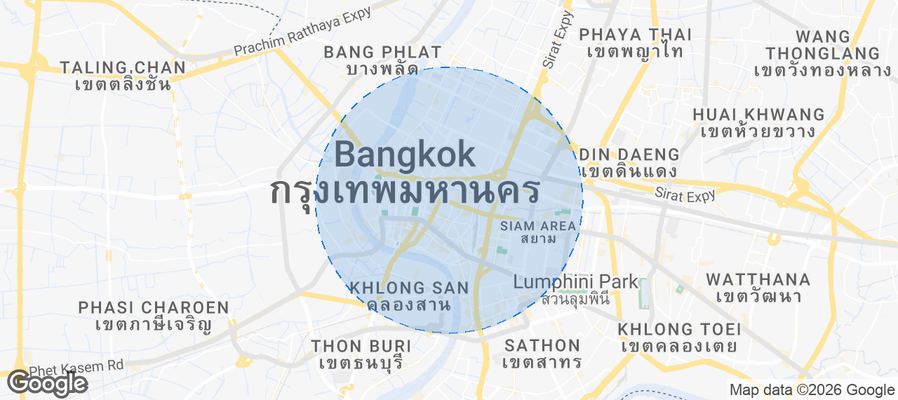 Map of Airbnb listings in Khet Pom Prap Sattru Phai