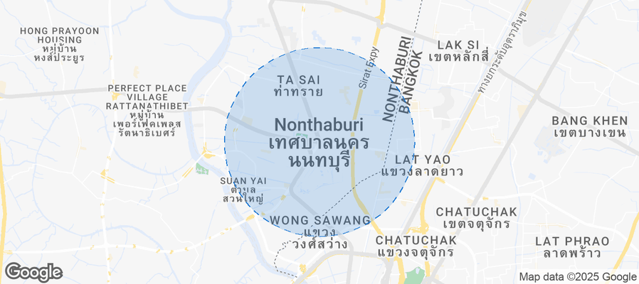 Map of Airbnb listings in Nonthaburi City Municipality