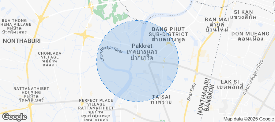 Map of Airbnb listings in Pak Kret District