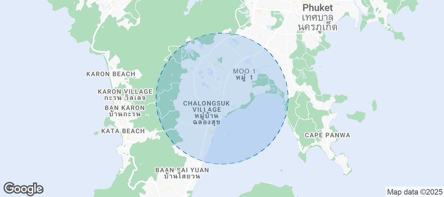 Map of Airbnb listings in Chalong