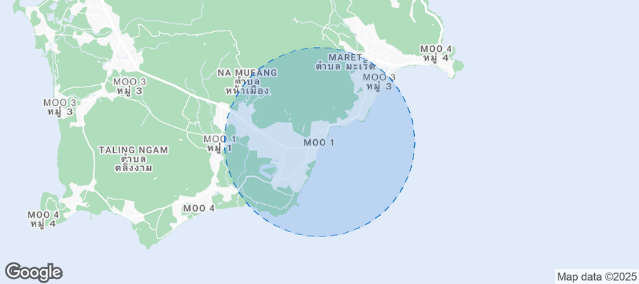 Map of Airbnb listings in Baan Hua Thanon