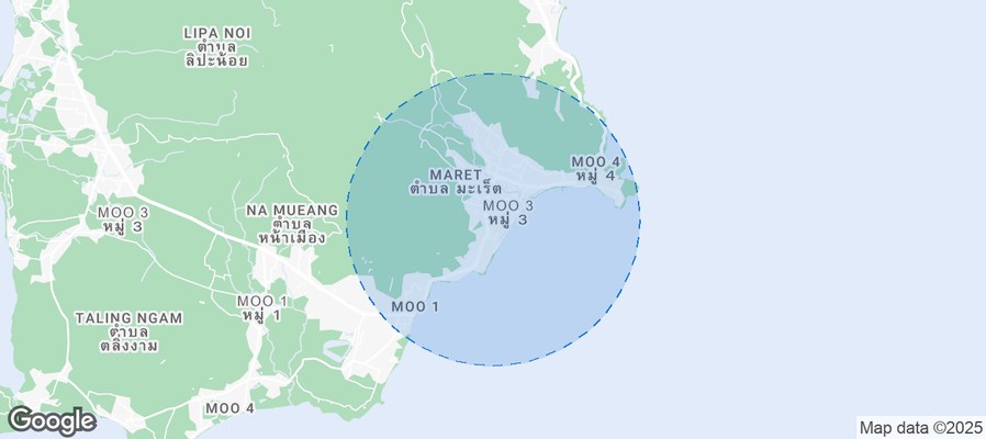 Map of Airbnb listings in Baan Lamai