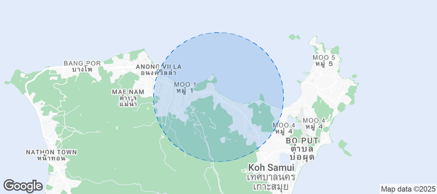 Map of Airbnb listings in Baan Mae Nam
